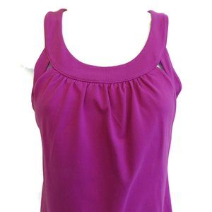 Athleta Top Bra Cutout Berry Racer Back Lightly Padded Triangle Cutouts M